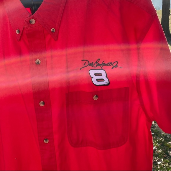 DALE EARNHARDT JR #8 Red Button Down Shirt NASCAR RACING SHIRT XL New Old Stock - Picture 3 of 8